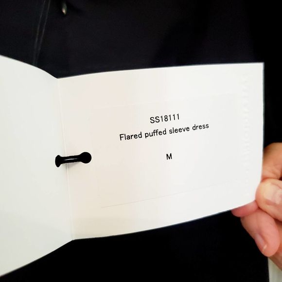 Paskal Puff Sleeve Flared A-Line black dress, Couture, size Medium - Picture 12 of 14